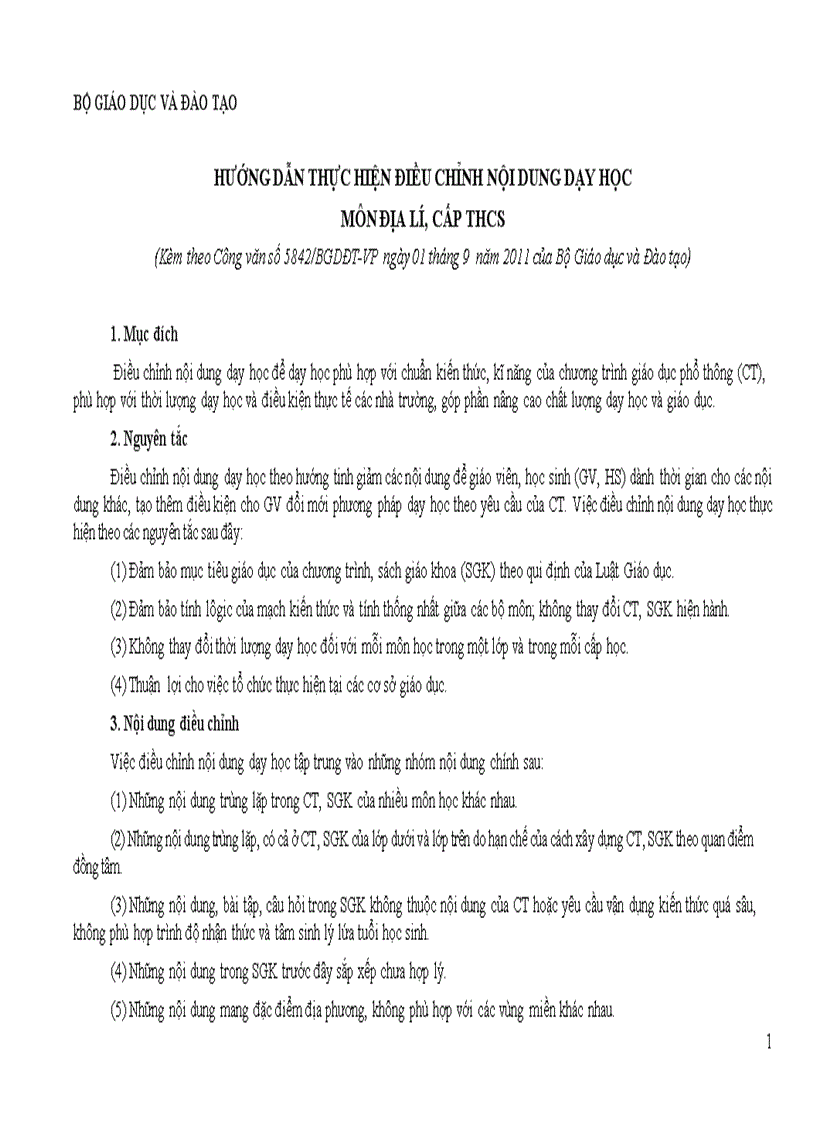 image for page Giảm tải môn Địa lý THCS
