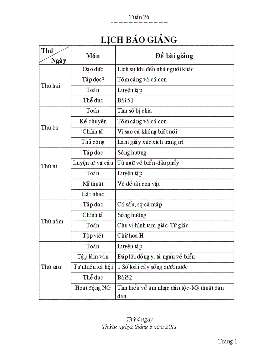 image for page Giao an lop 2 tuần 26