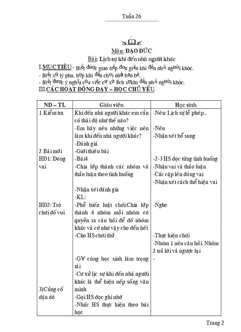 image for page Giao an lop 2 tuần 26