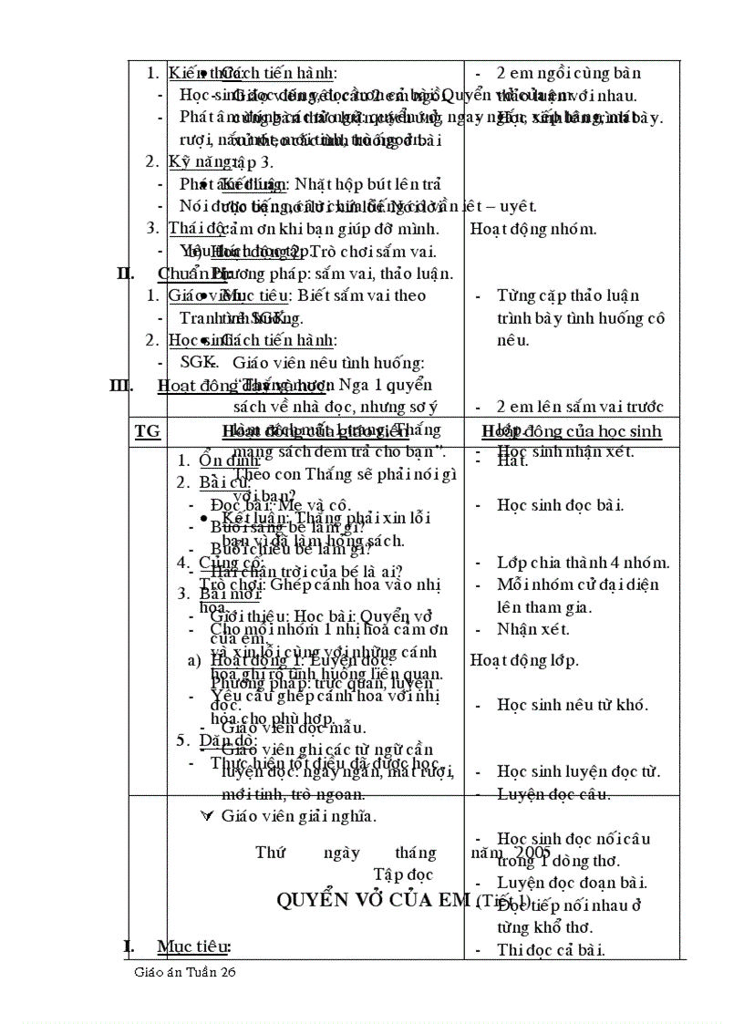 image for page Giao an 1 tuan 26