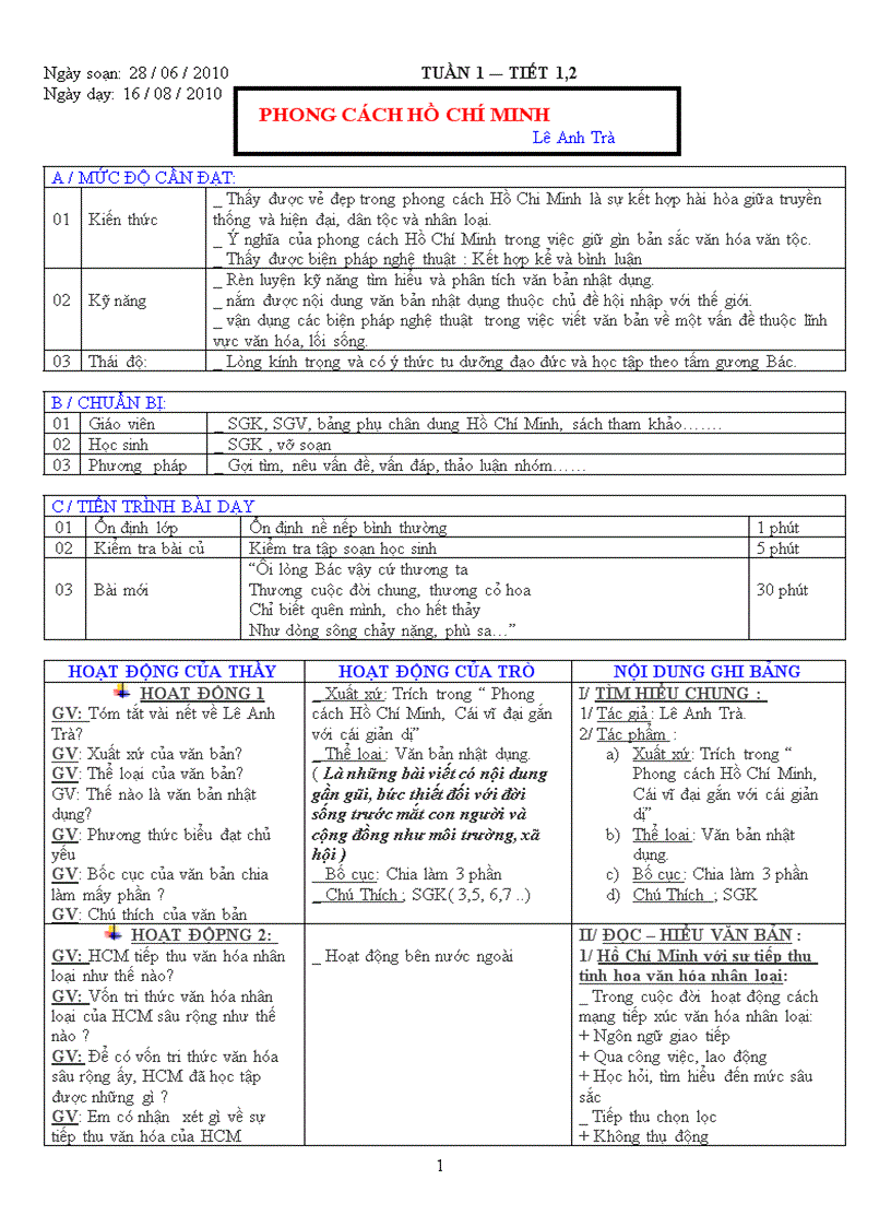 image for page Giáo án 9 3 cột rất hay và khoa học