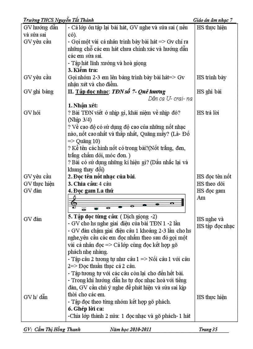 image for page Giáo án âm nhạc 7