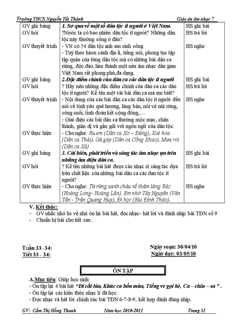 image for page Giáo án âm nhạc 7
