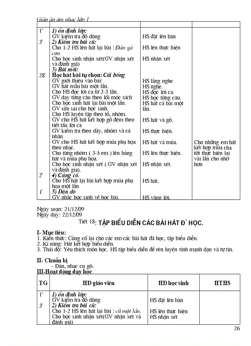 image for page Giao án âm nhạc lớp 1