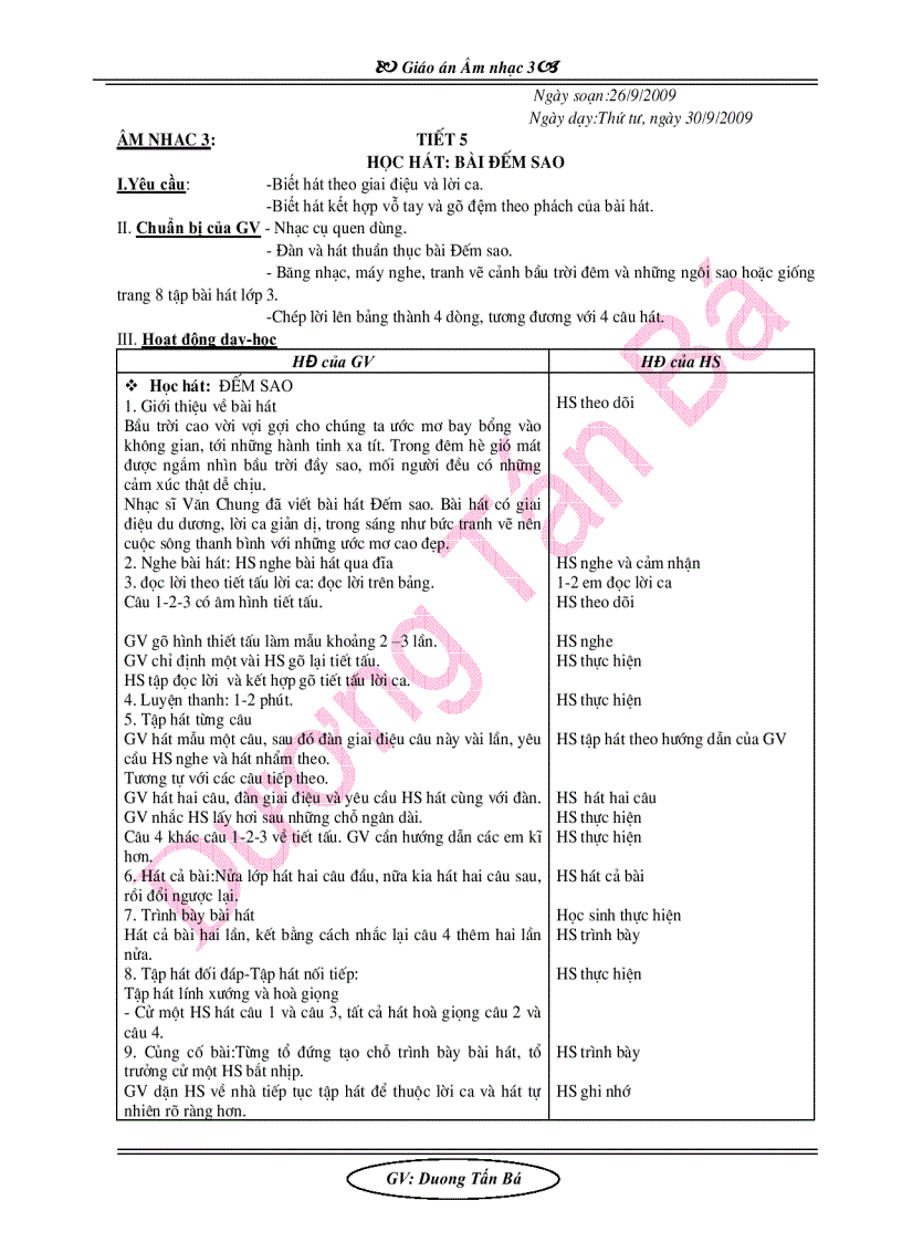 image for page Giáo án âm nhạc lớp 3