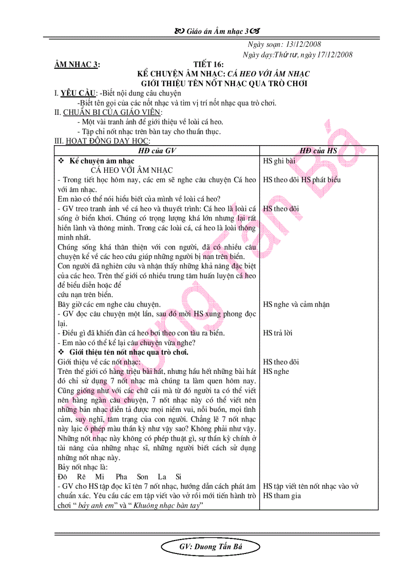 image for page Giáo án âm nhạc lớp 3