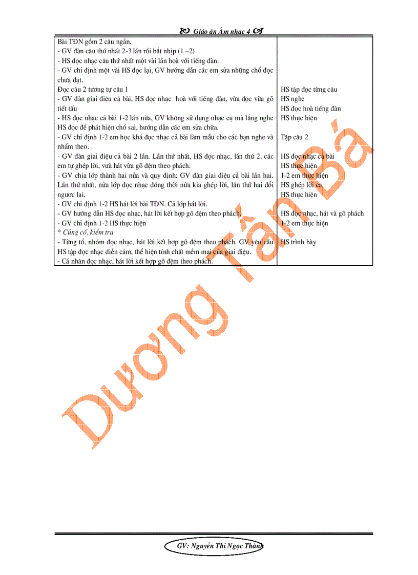 image for page Giáo án Âm nhạc lớp 5