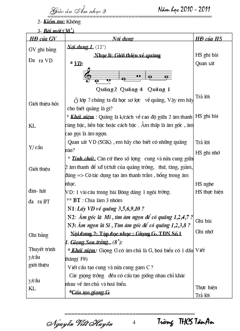 image for page Giáo án âm nhạc9