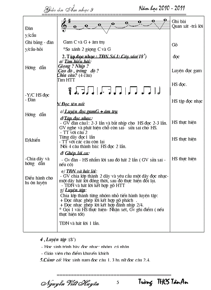 image for page Giáo án âm nhạc9