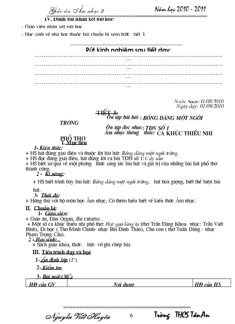 image for page Giáo án âm nhạc9