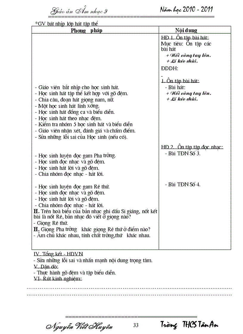 image for page Giáo án âm nhạc9