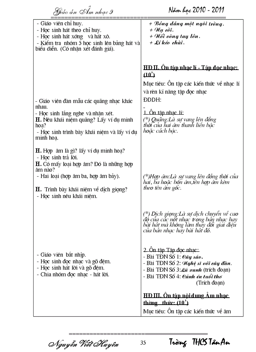 image for page Giáo án âm nhạc9