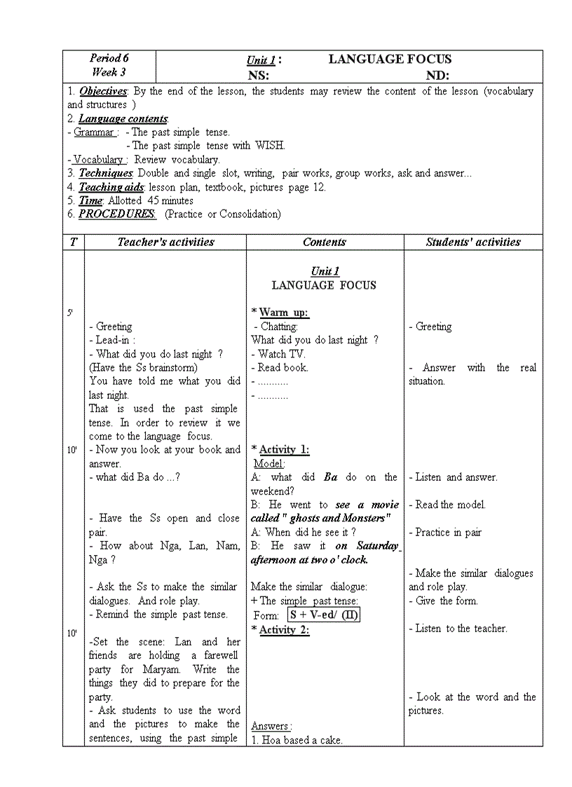 image for page Giáo án anh 9 U 1 2
