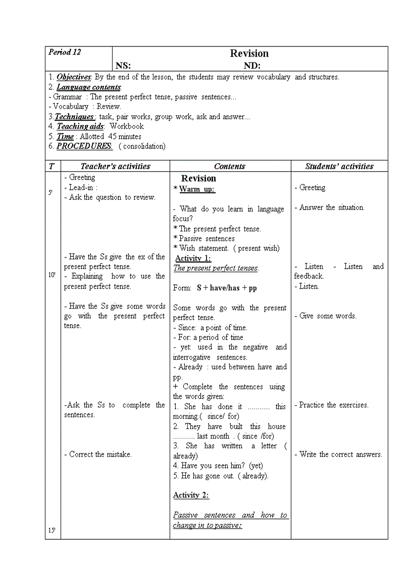 image for page Giáo án anh 9 U 1 2