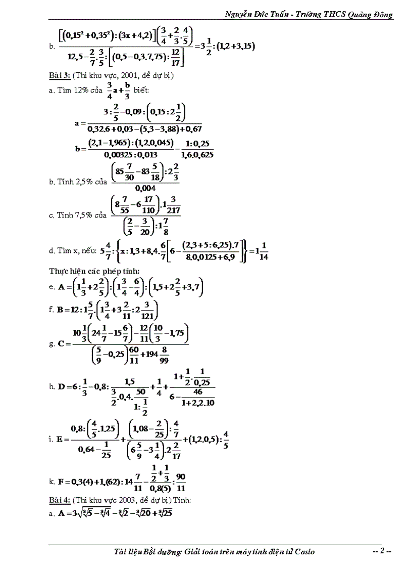 image for page Giáo án bồi dưỡng CASIO