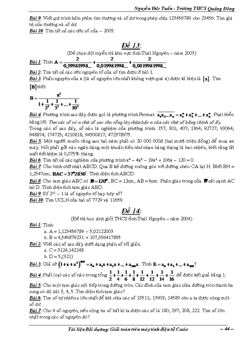 image for page Giáo án bồi dưỡng CASIO