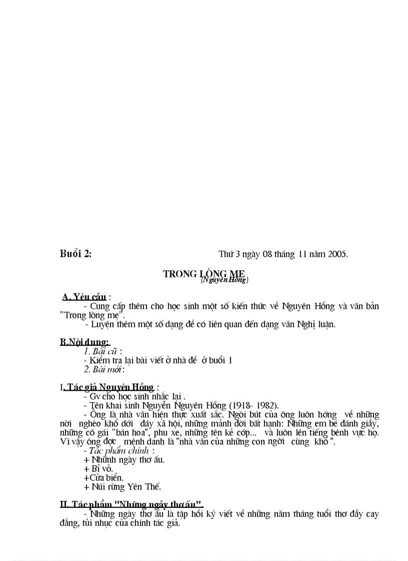 image for page Giáo án bồi dưỡng Văn 8