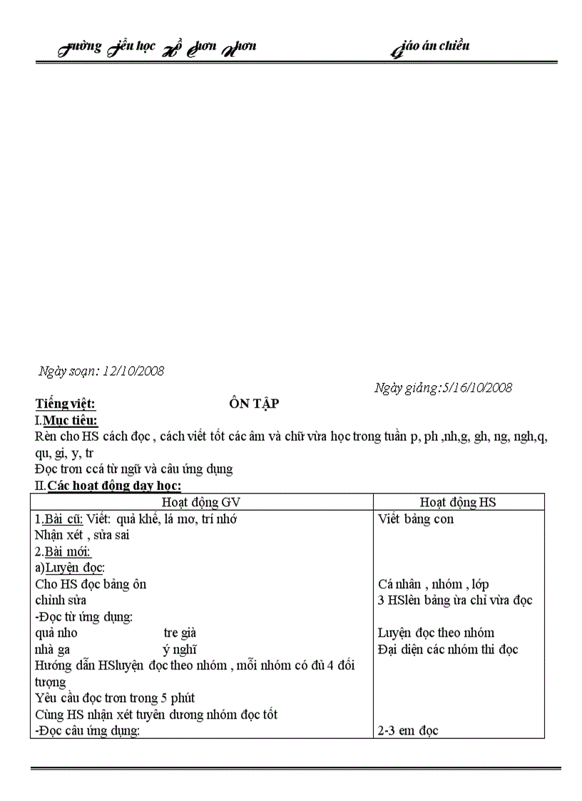 image for page Giáo án chiều tuần 7 lớp 1