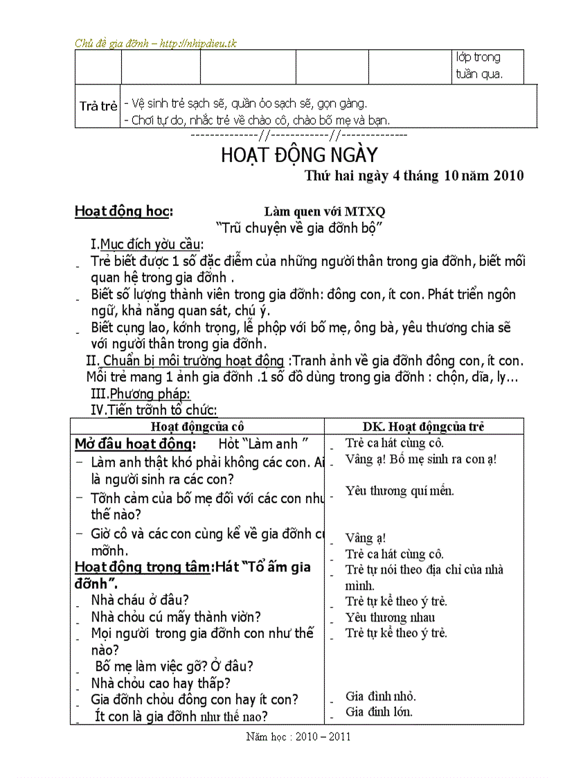 image for page Giao an chu de gia dinh tron bo tuan