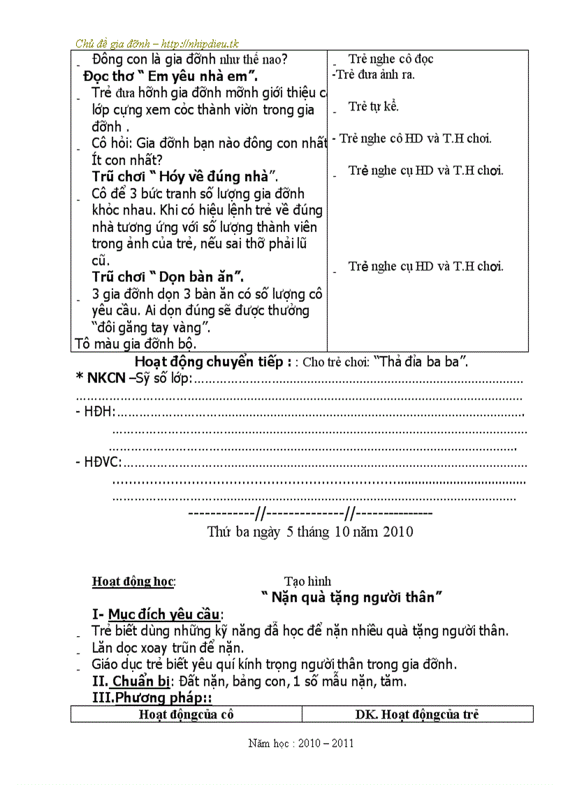 image for page Giao an chu de gia dinh tron bo tuan