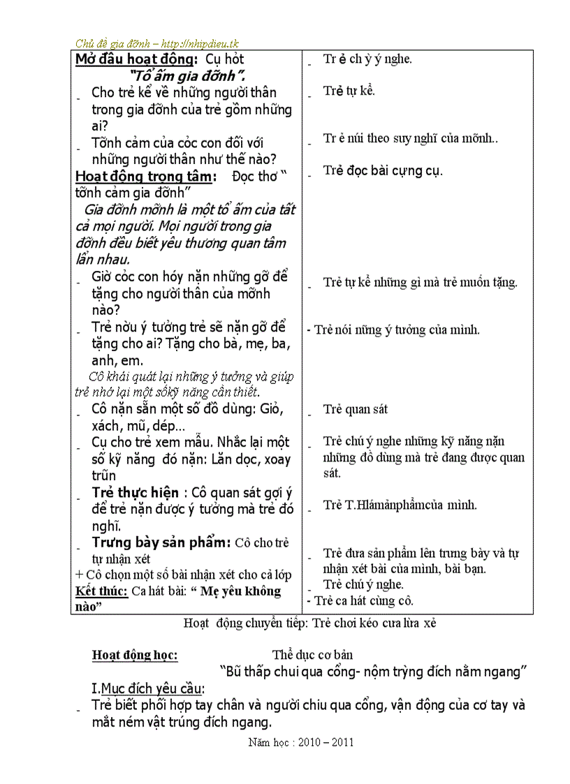 image for page Giao an chu de gia dinh tron bo tuan
