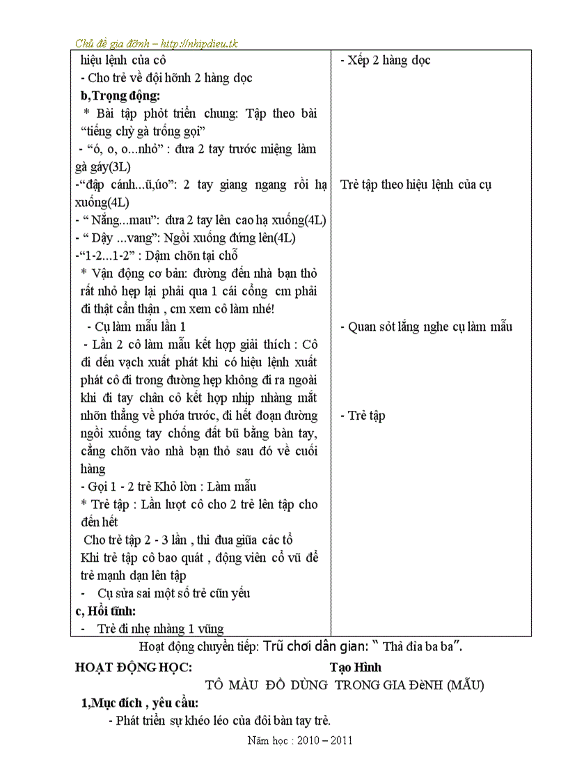image for page Giao an chu de gia dinh tron bo tuan