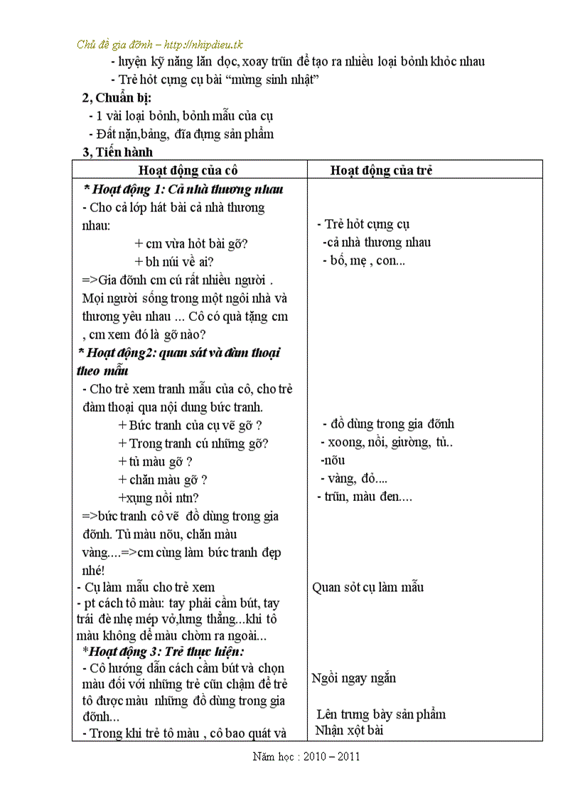 image for page Giao an chu de gia dinh tron bo tuan