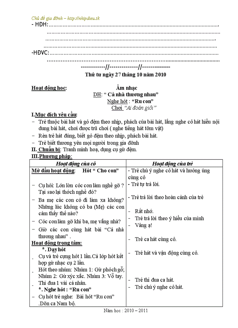 image for page Giao an chu de gia dinh tron bo tuan