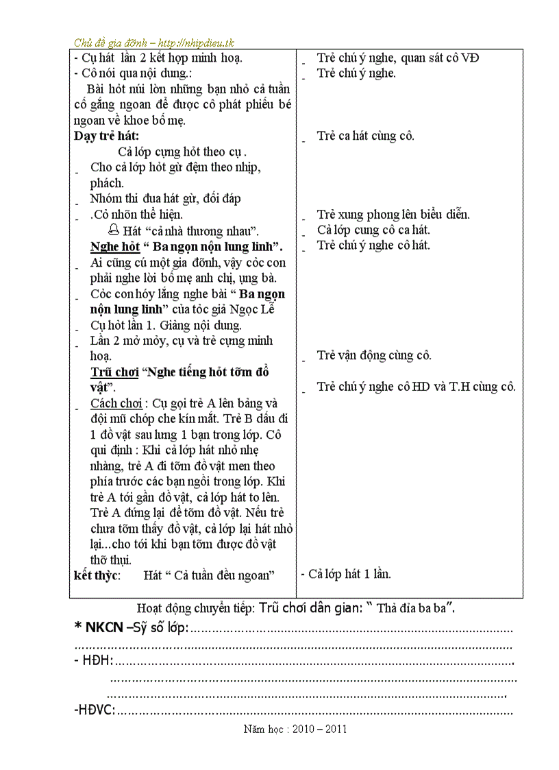 image for page Giao an chu de gia dinh tron bo tuan