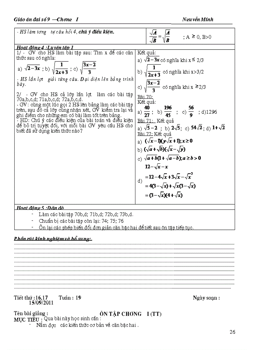 image for page Giao an chuong I dai 9