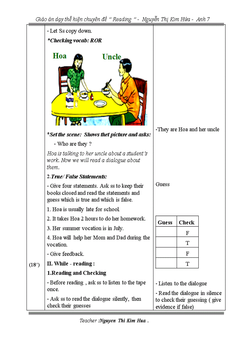 image for page Giáo án chuyên đề Reading Anh 7