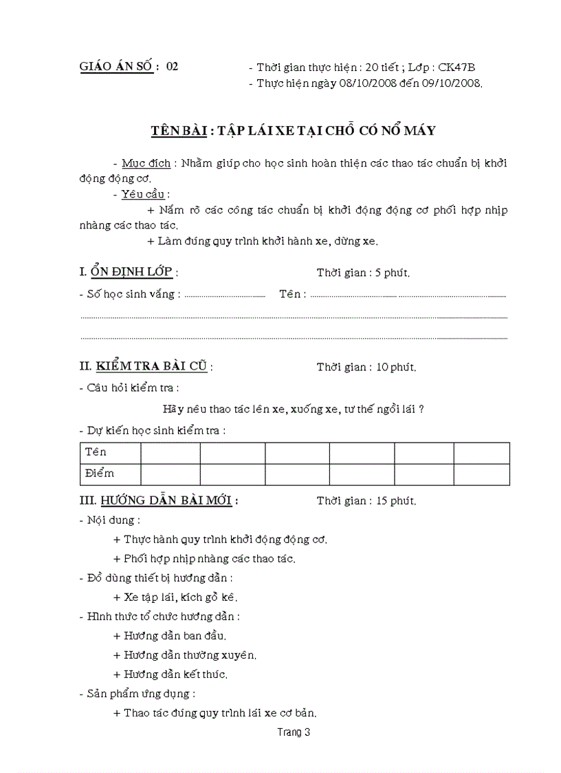 image for page Giao an day thuc hanh lai xe ôtô