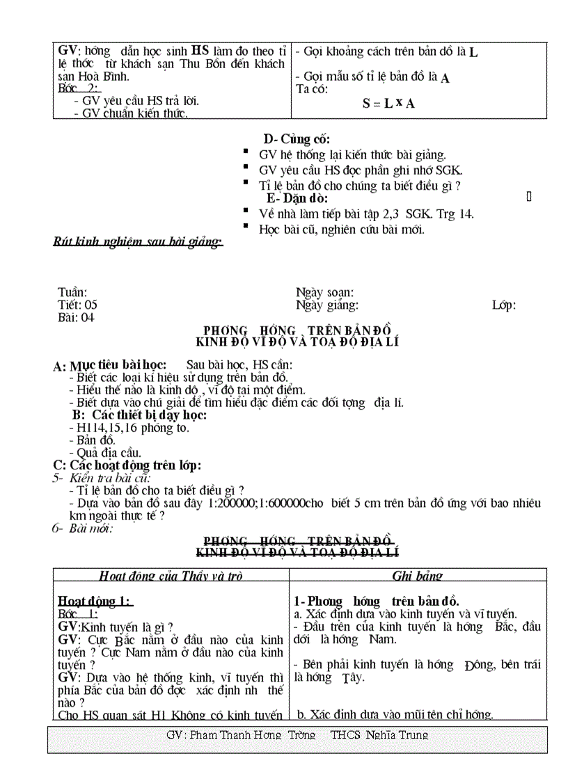 image for page Giaó án địa 6 tích hợp môi trường