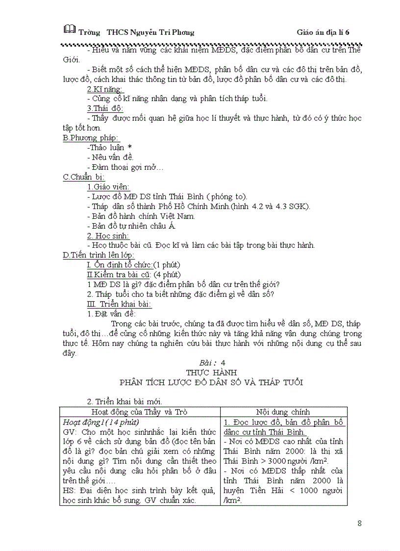 image for page Giáo án địa lý 6