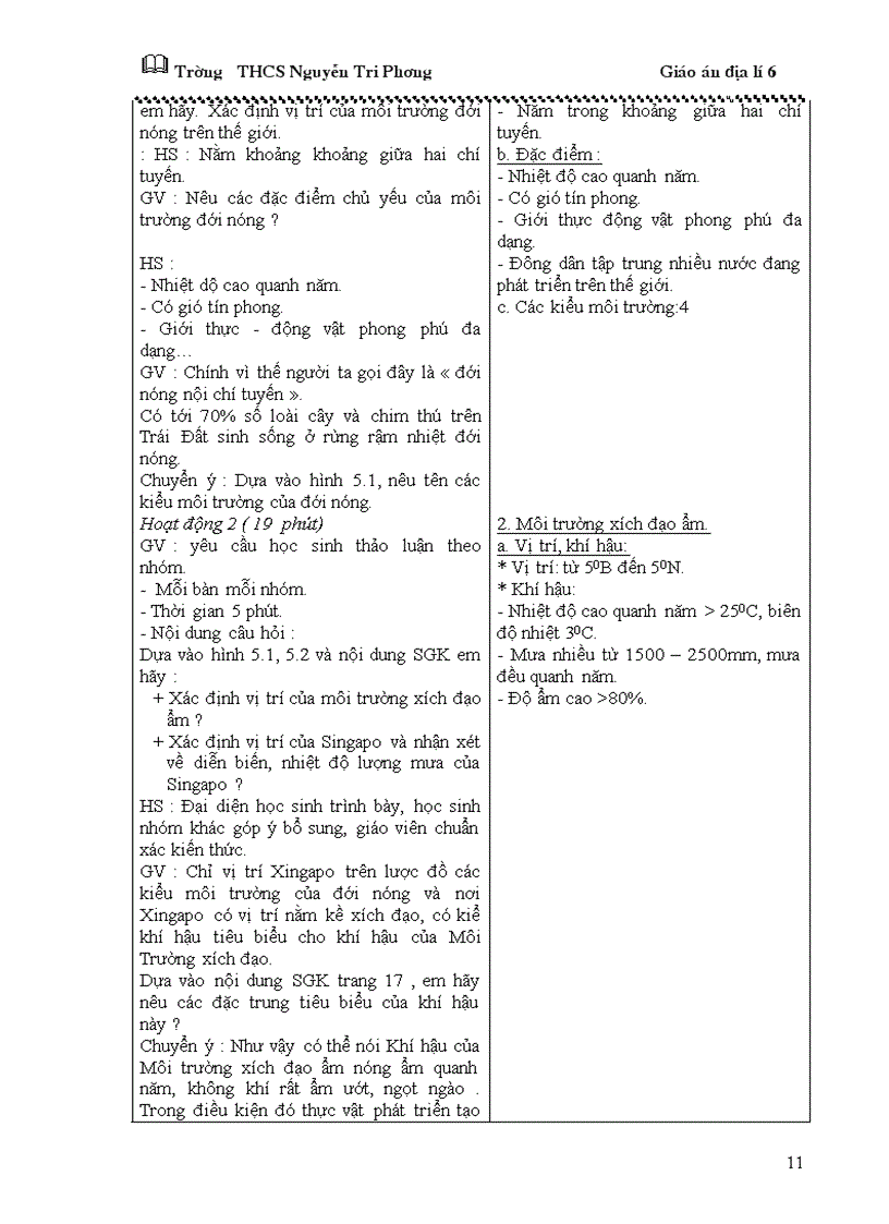 image for page Giáo án địa lý 6