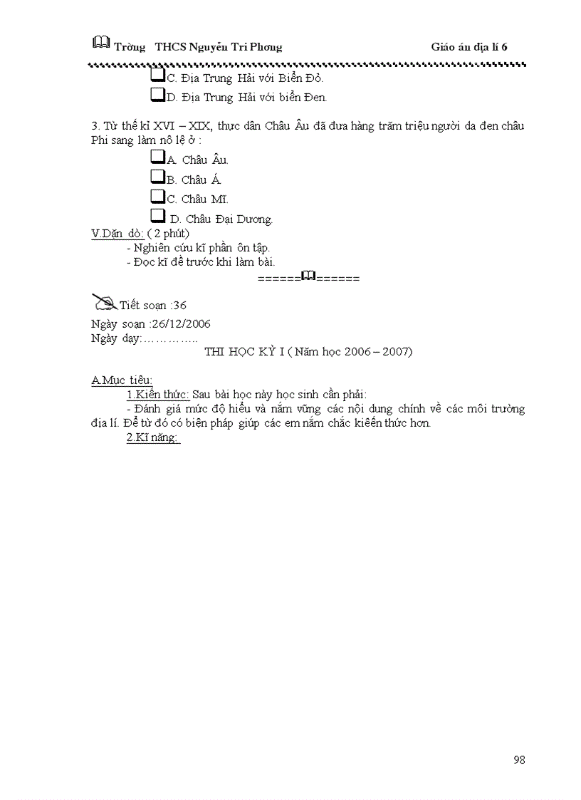 image for page Giáo án địa lý 6