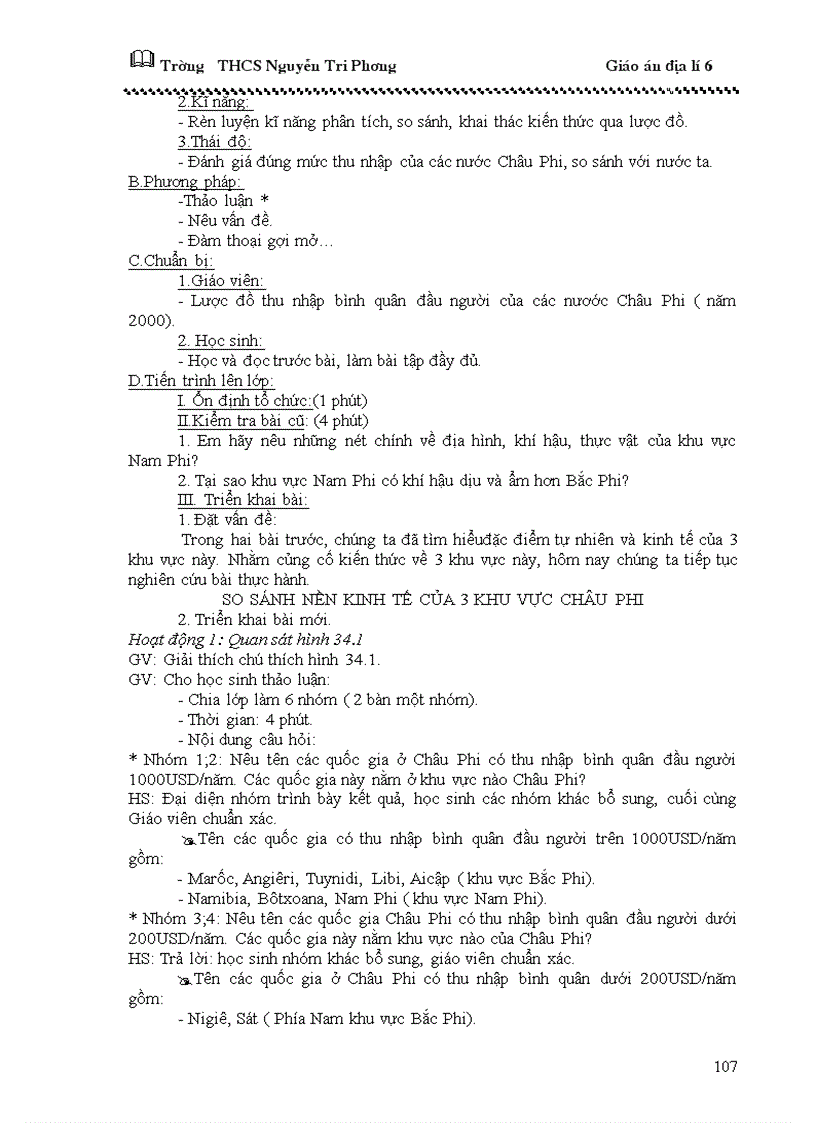 image for page Giáo án địa lý 6