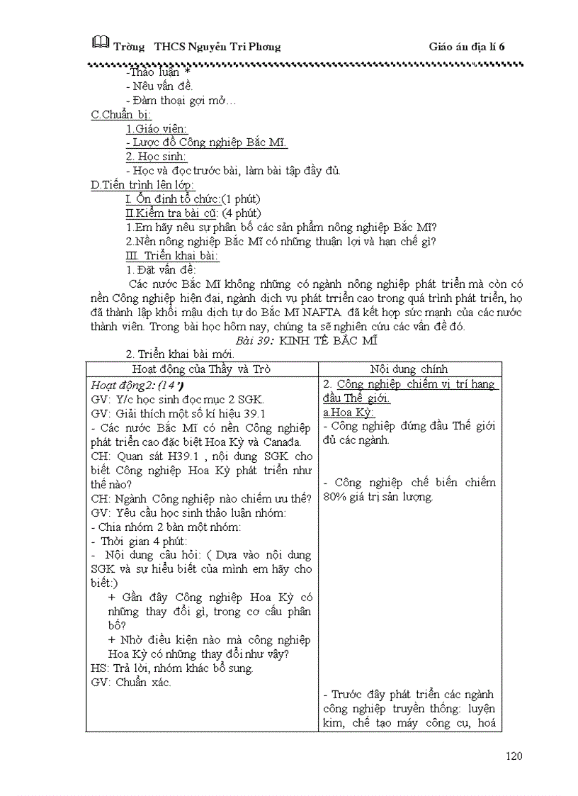 image for page Giáo án địa lý 6