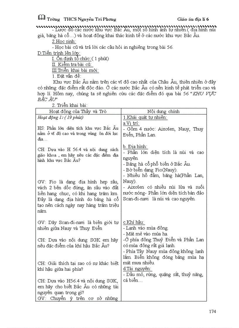 image for page Giáo án địa lý 6