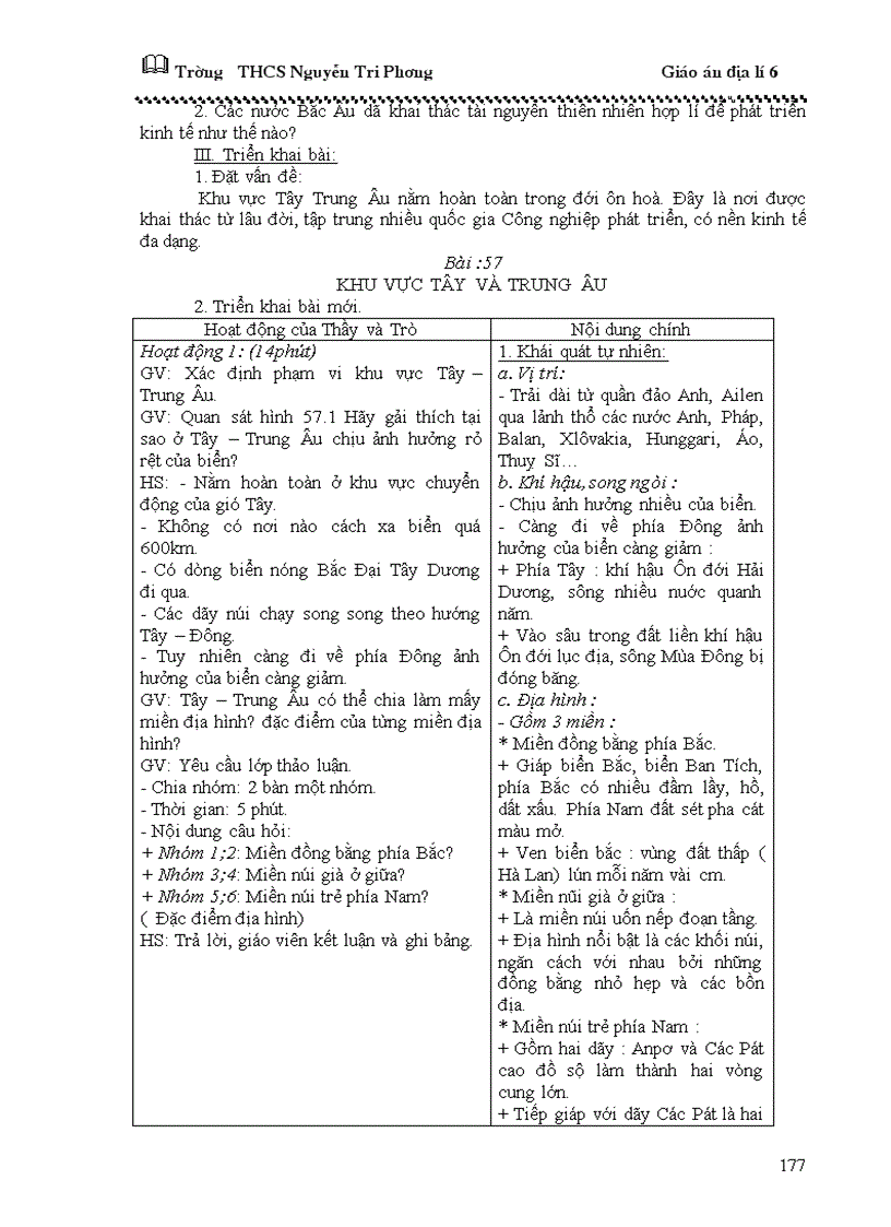 image for page Giáo án địa lý 6