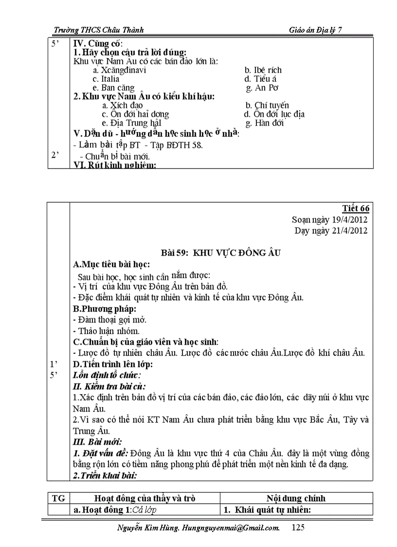 image for page Giáo án địalí 7 chuẩn kiến thức mới 2011 2012