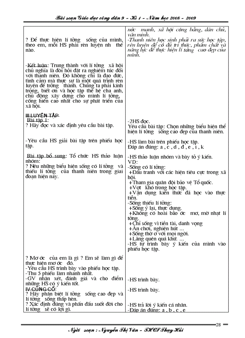 image for page Giáo án Giáo dục công dân 9 Kì 1