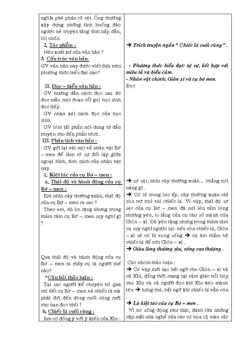 image for page Giao an HG van 8 Chiec La cuoi cung