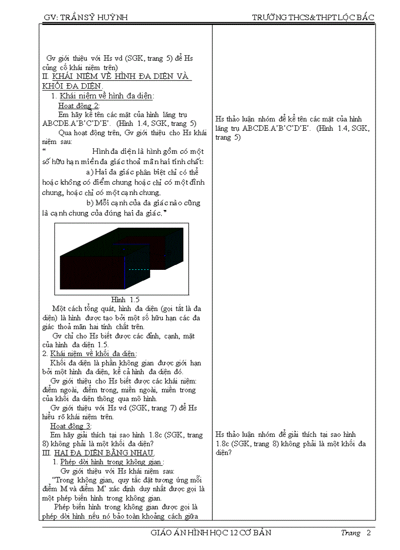 image for page Giáo án hình học 12