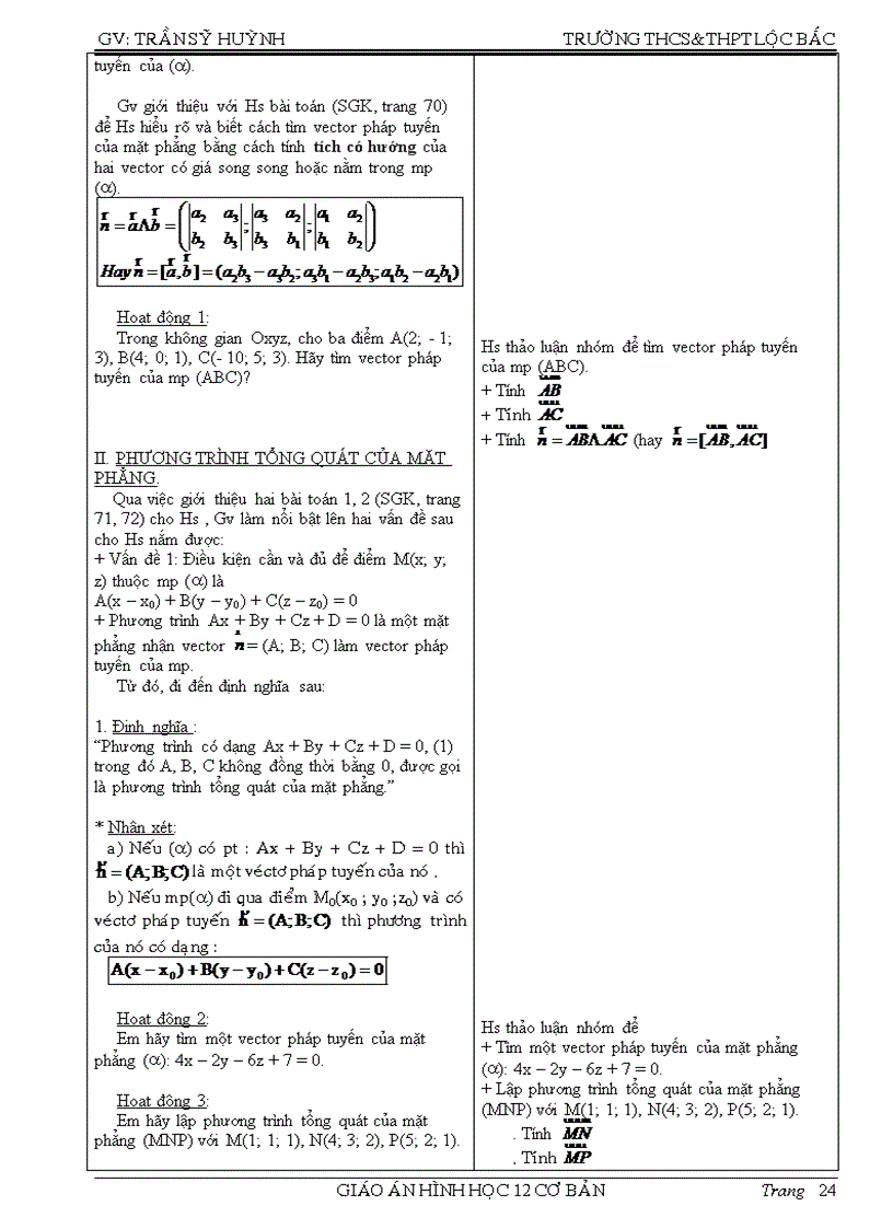 image for page Giáo án hình học 12