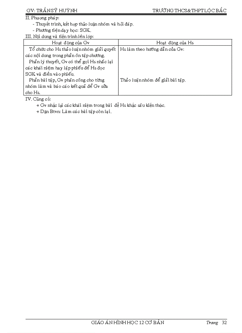 image for page Giáo án hình học 12