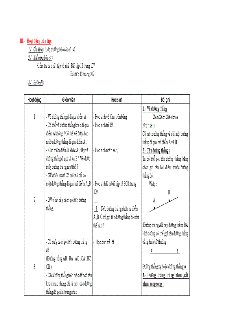 Giáo án hình hoc 6 tham khảo