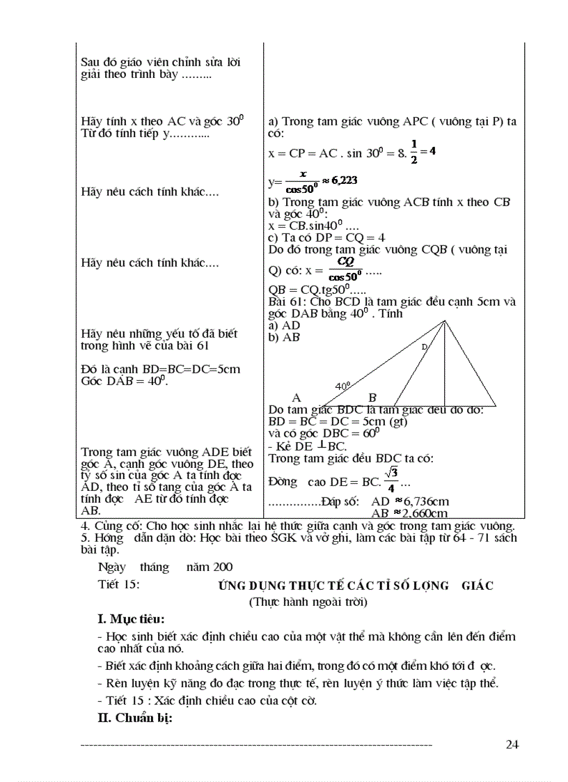 image for page Giáo án hình học lớp 9