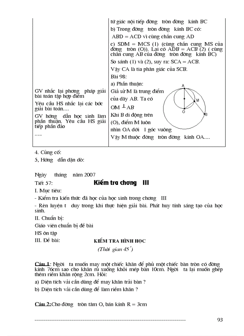 image for page Giáo án hình học lớp 9