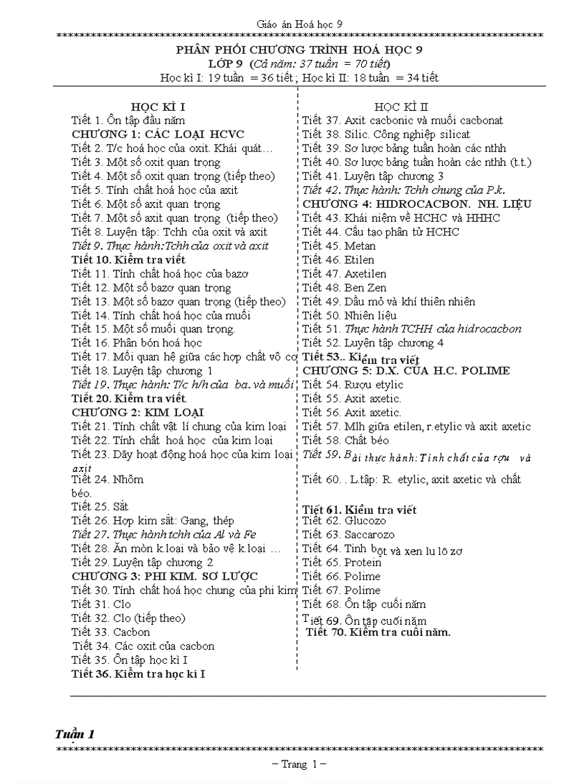 image for page Giáo án hóa 9 siêu gọn chuẩn